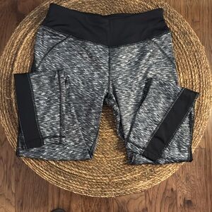 Gray and Black Athletic Leggings